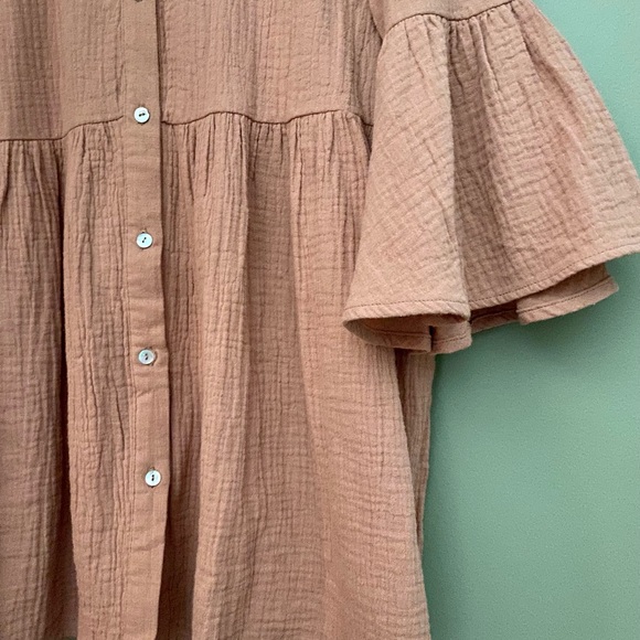 Clay Crepe Fluttersleeve Blouse - Picture 3 of 4